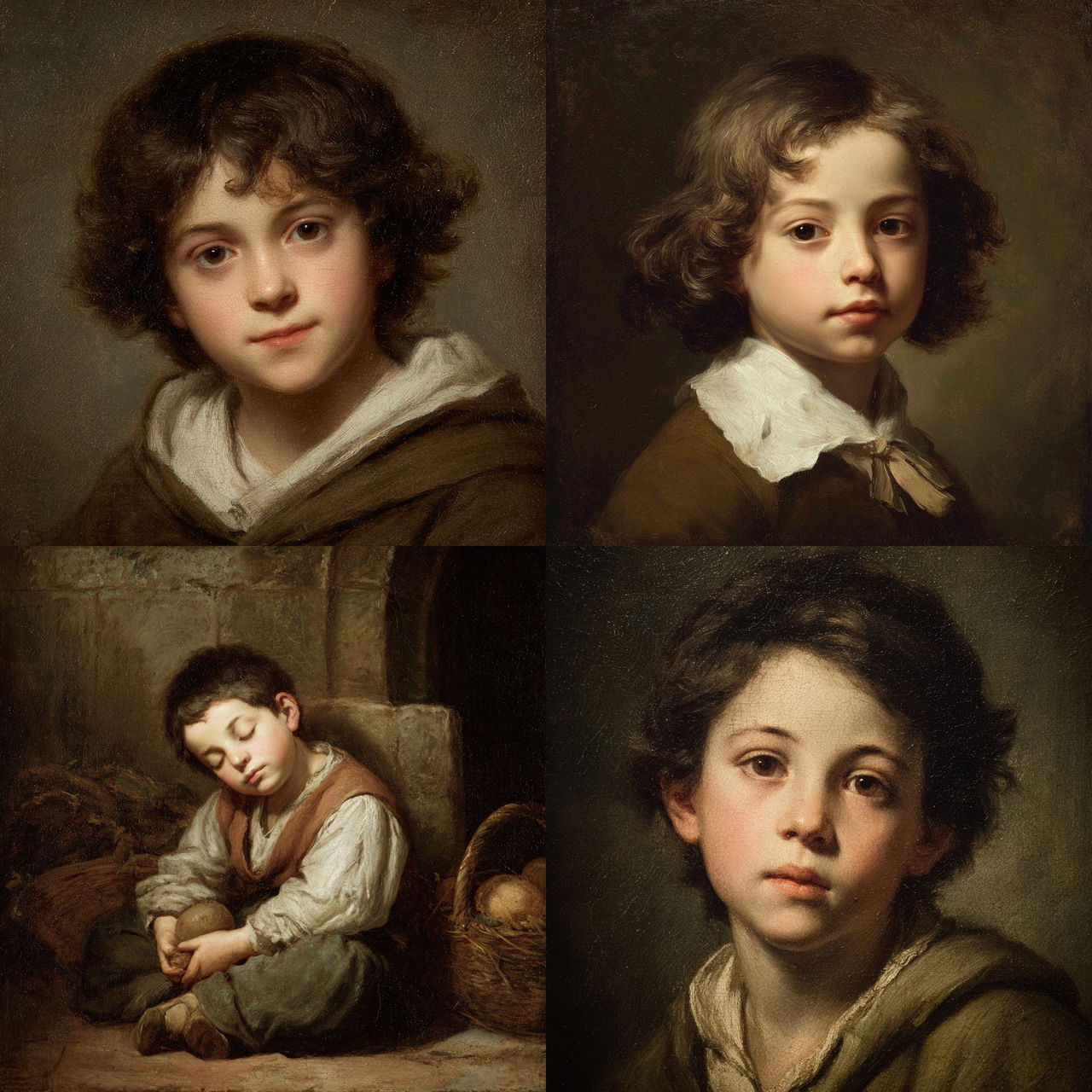 Bartolome Esteban Murillo style, Midjourney V7, render 1 of 4