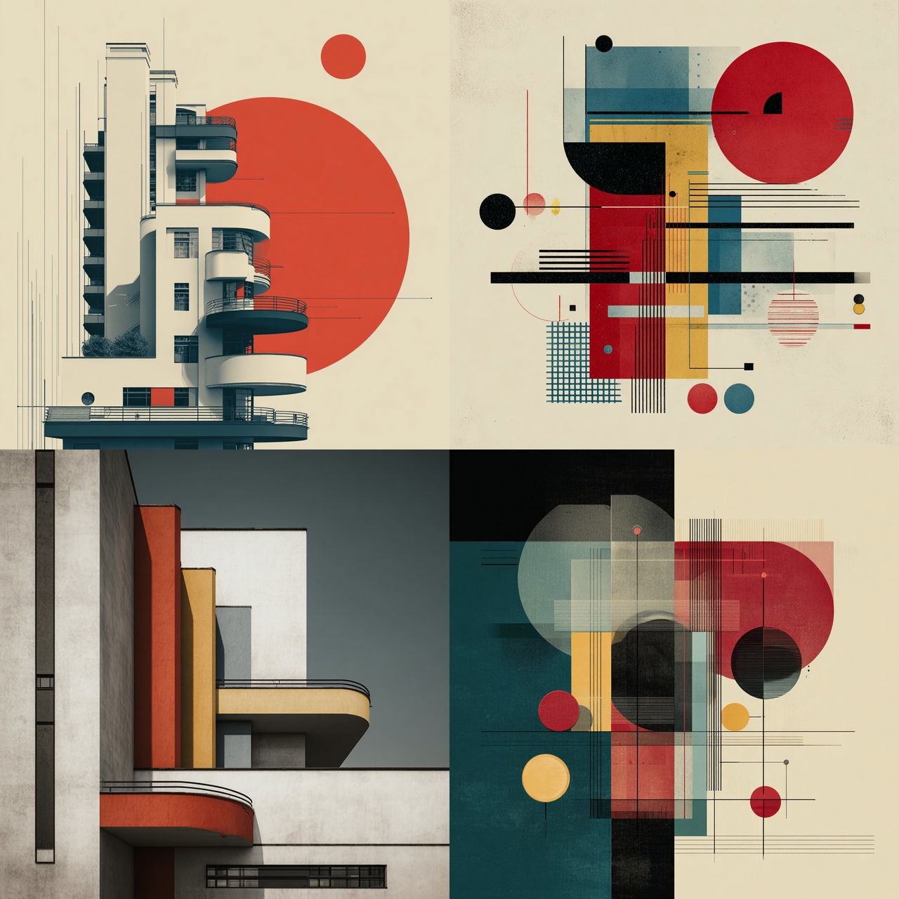 Bauhaus style, Midjourney V7, render 1 of 4
