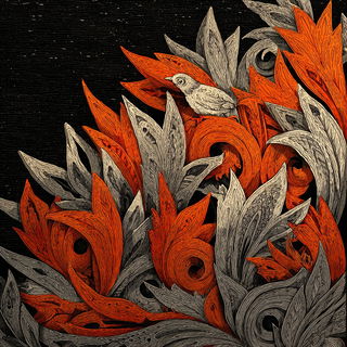 Cinder Gauge Engraving style, Midjourney V7: creative pattern composition
