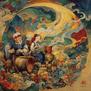 Mythinkage style, Midjourney V7: traditional folk art