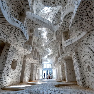 Calcifolia style, Midjourney V7: abstract 3D render