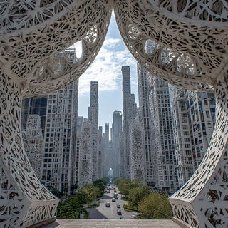 Calcifolia style, Midjourney V7: megacity with futuristic bioarchitecture