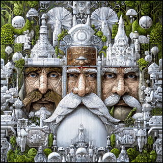 Calcifolia style, Midjourney V7: retro fairy-tale illustration
