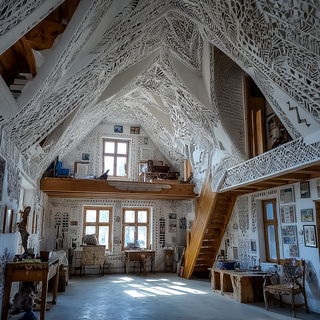 Calcifolia style, Midjourney V7: traditional folk art