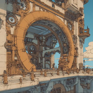 Peachstone Cathedralism style, Midjourney V7: abstract 3D render