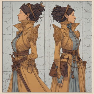 Peachstone Cathedralism style, Midjourney V7: haute-couture fashion outfit