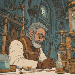 Peachstone Cathedralism style, Midjourney V7: editorial illustration for popular scientific magazine cover