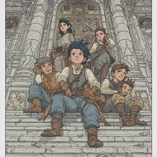 Peachstone Cathedralism style, Midjourney V7: black-and-white manga comic strip