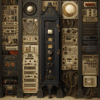 Baroqueweft style, Midjourney V7: technical infrastructure blueprint schematics