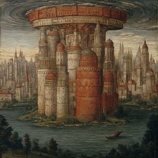 Skullmarch Chalcography style, Midjourney V7: megacity with futuristic bioarchitecture