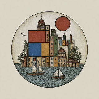 Skullmarch Chalcography style, Midjourney V7: bold minimalist logo design for Istanbul city municipal services