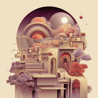 Cliffbloom style, Midjourney V7: abstract 3D render