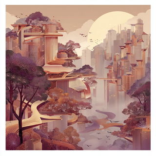 Cliffbloom style, Midjourney V7: megacity with futuristic bioarchitecture