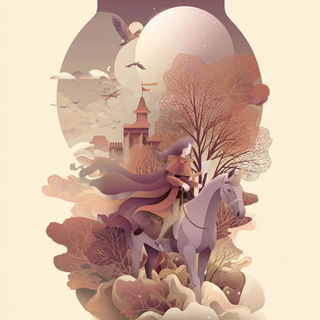 Cliffbloom style, Midjourney V7: retro fairy-tale illustration