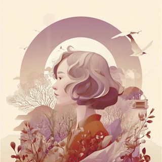 Cliffbloom style, Midjourney V7: photographic portrait of female protagonist