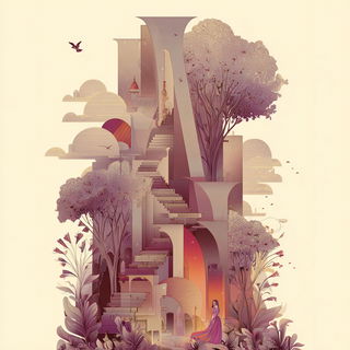 Cliffbloom style, Midjourney V7: typographic composition with large letters