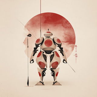 Washmigratory style, Midjourney V7: concept art character design of retropunk steam knight