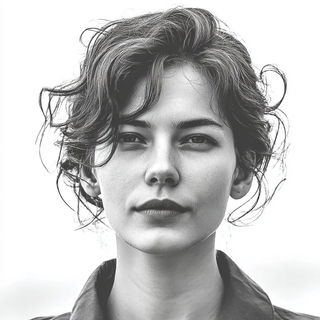 Bluevault Eidolon style, Midjourney V7: photographic portrait of female protagonist