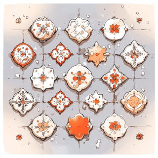 Enamelcliff style, Midjourney V7: creative pattern composition