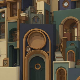 Cascadral style, Midjourney V7: abstract 3D render