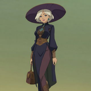 Cascadral style, Midjourney V7: haute-couture fashion outfit