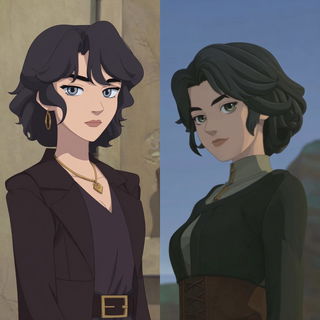 Cascadral style, Midjourney V7: photographic portrait of female protagonist