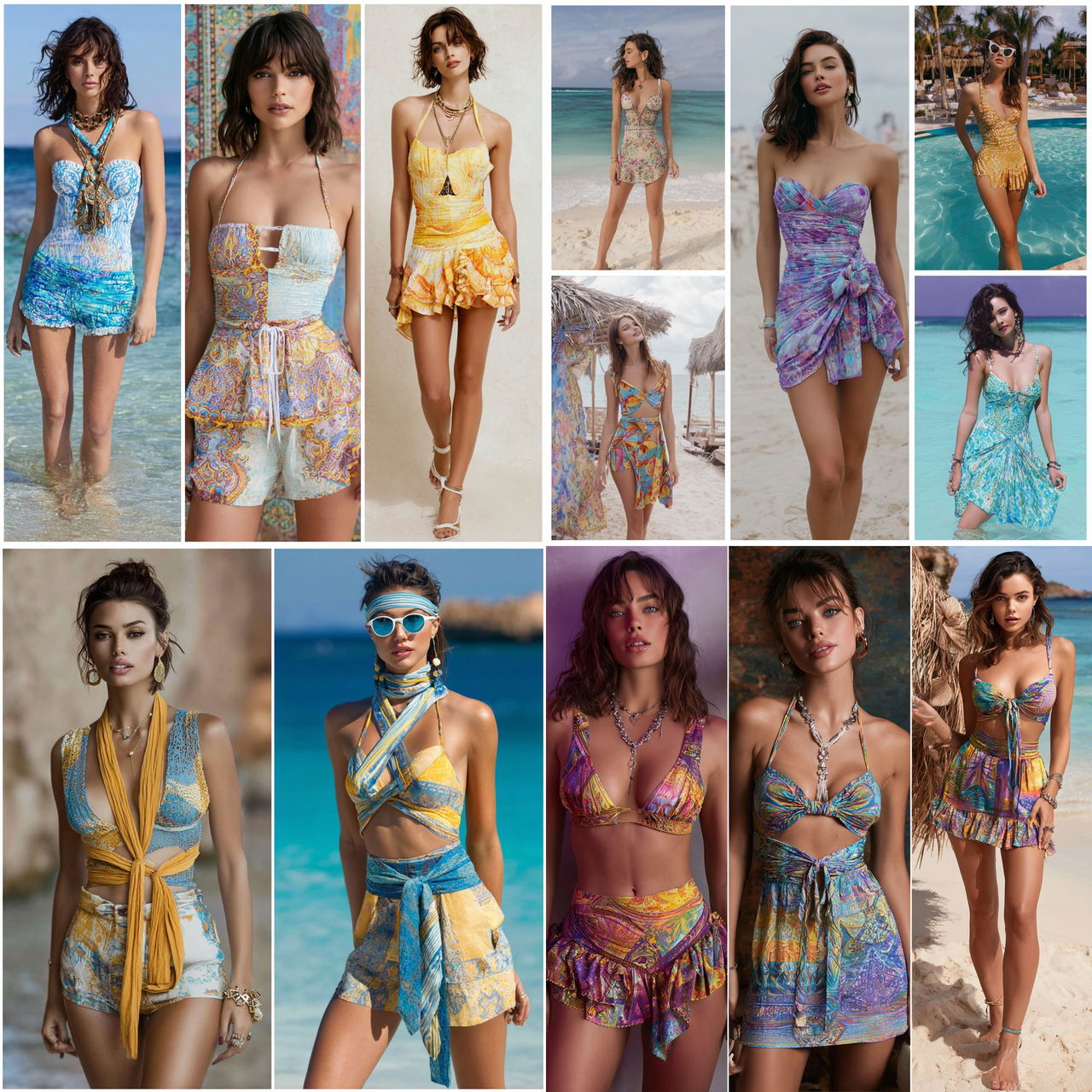 Beachwear fashion style, Midjourney V7, render 1 of 4