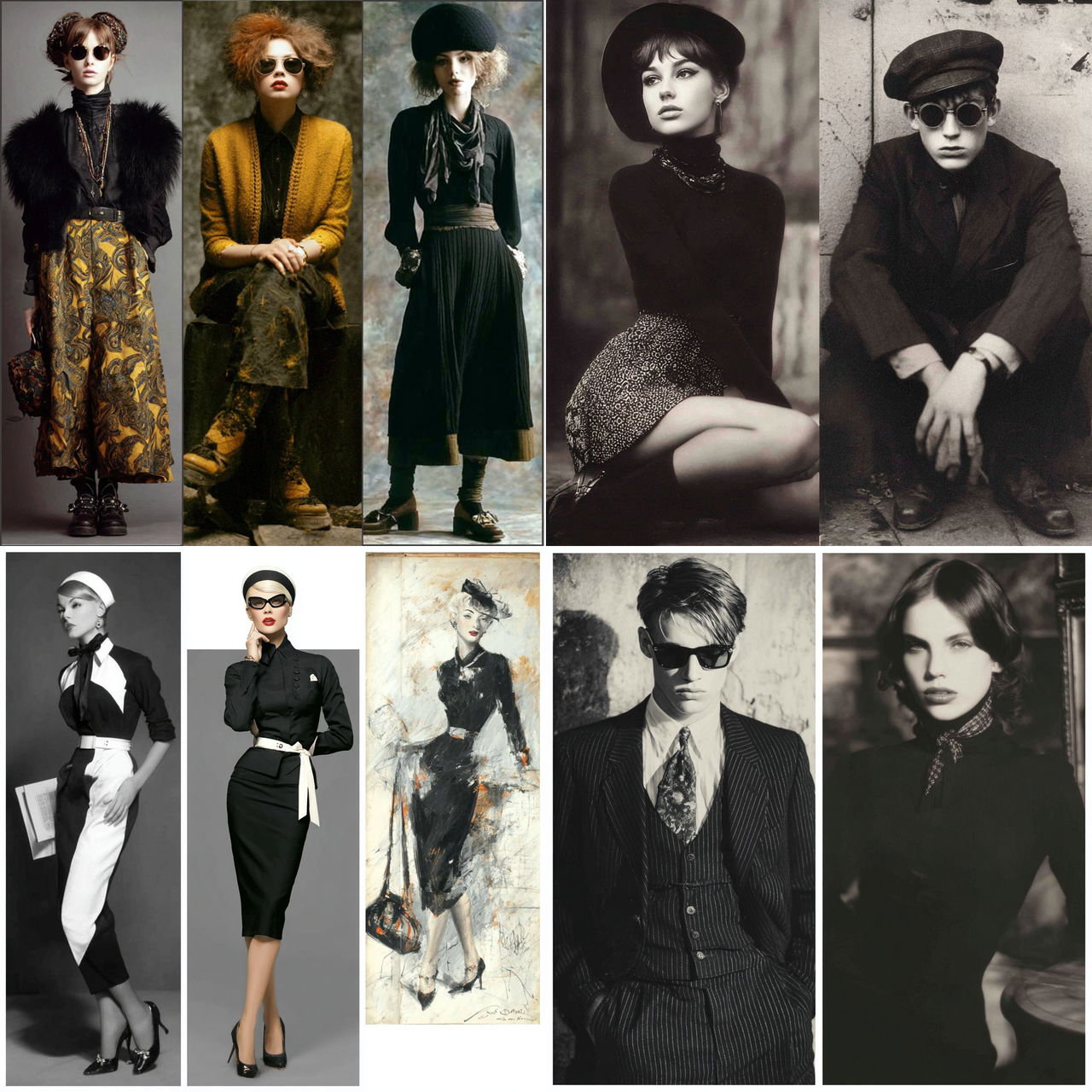 Beatnik fashion style, Midjourney V7, render 1 of 4
