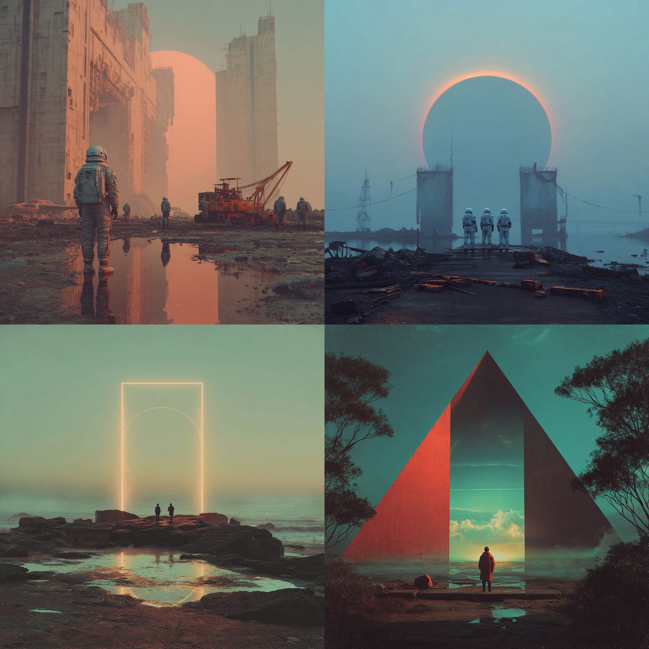 Beeple style, Midjourney V7, render 1 of 4