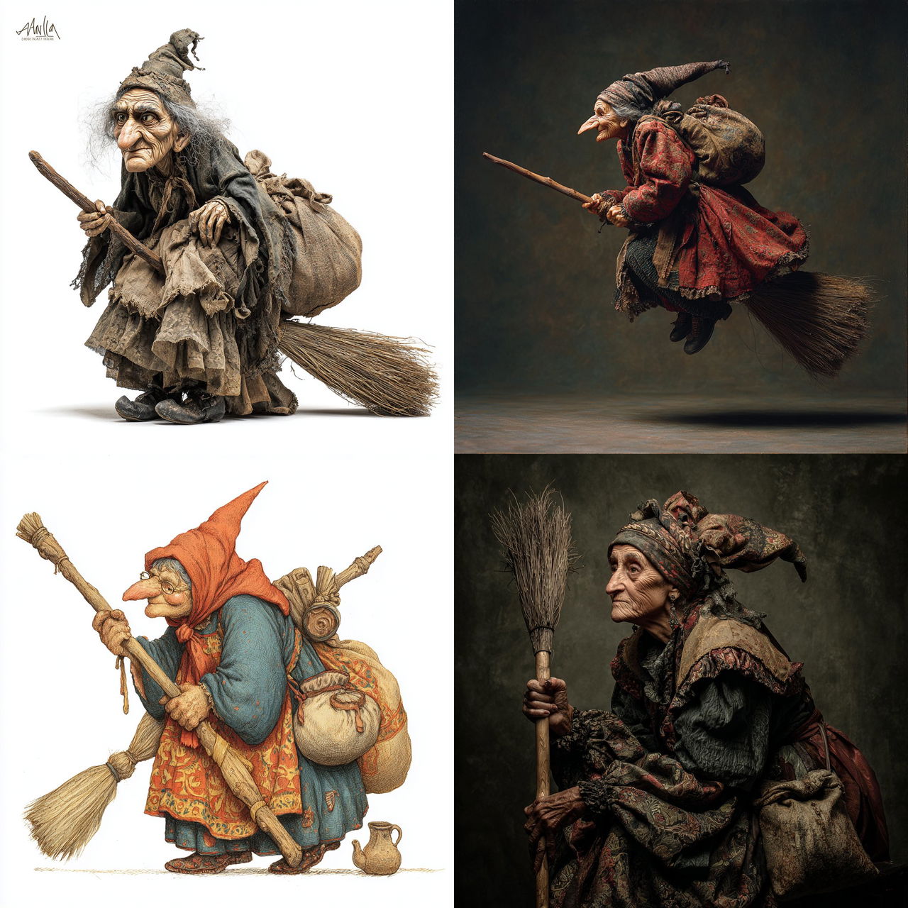 Befana style, Midjourney V7, render 1 of 4