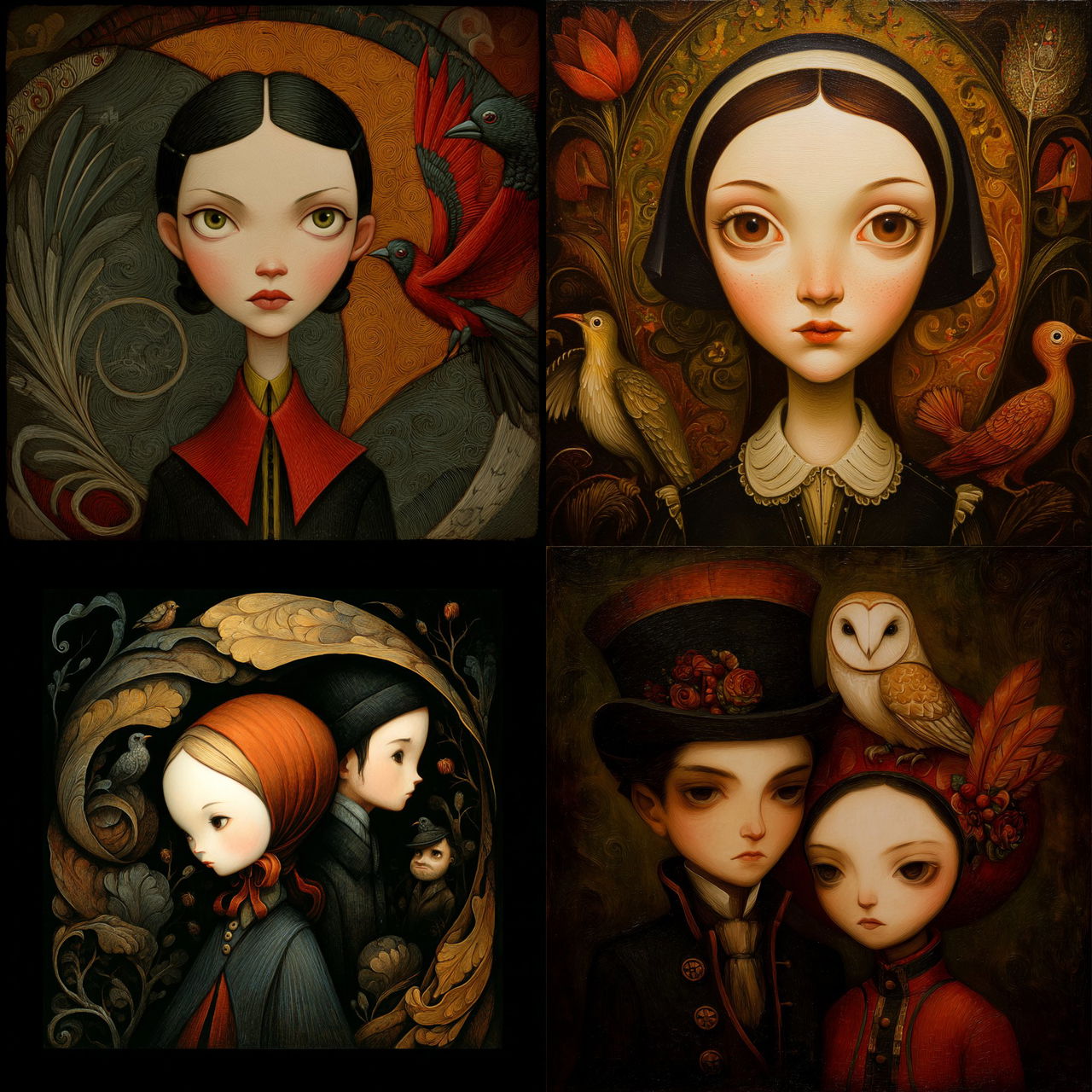 Benjamin Lacombe style, Midjourney V7, render 1 of 4