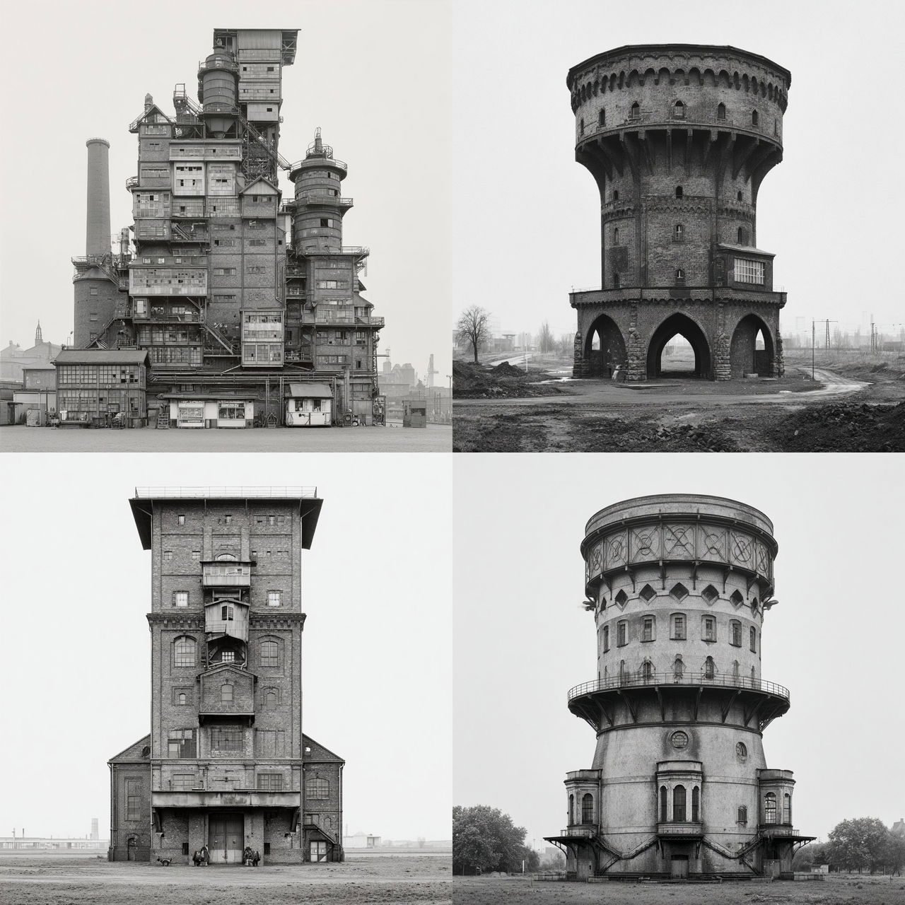 Bernd and Hilla Becher style, Midjourney V7, render 1 of 4
