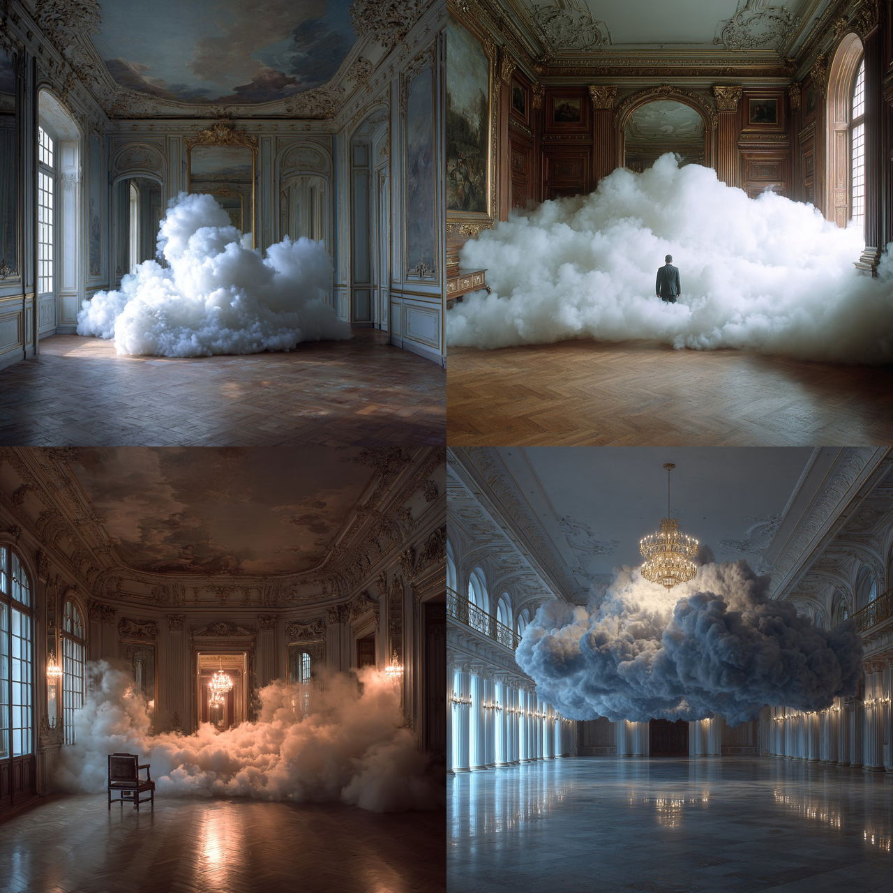 Berndnaut Smilde style, Midjourney V7, render 1 of 4