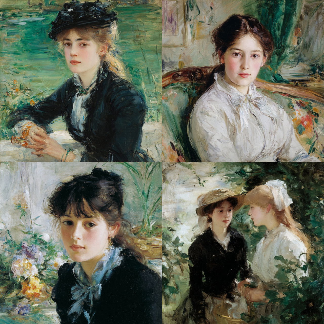 Berthe Morisot style, Midjourney V7, render 1 of 4