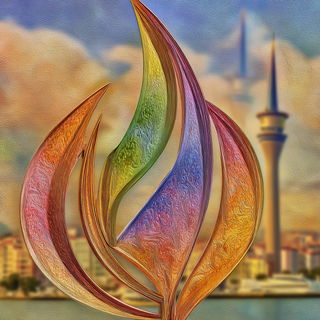 Kaleidocenobium style, Midjourney V7: bold minimalist logo design for Istanbul city municipal services