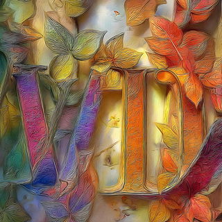 Kaleidocenobium style, Midjourney V7: typographic composition with large letters