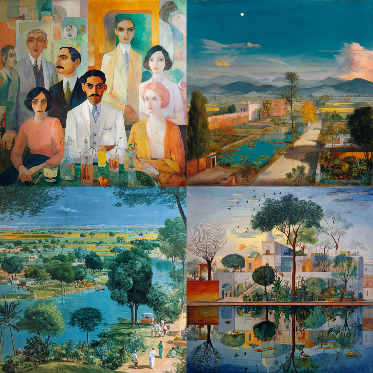 Bhupen Khakhar style, Midjourney V7, render 1 of 4
