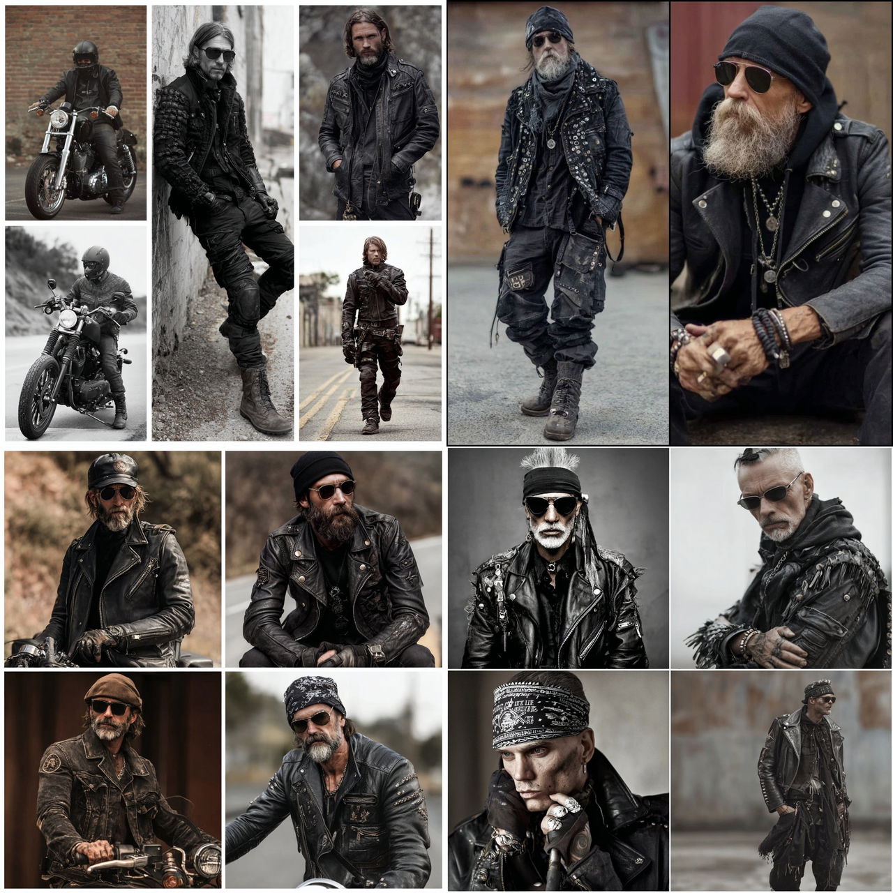 Biker fashion style, Midjourney V7, render 1 of 4