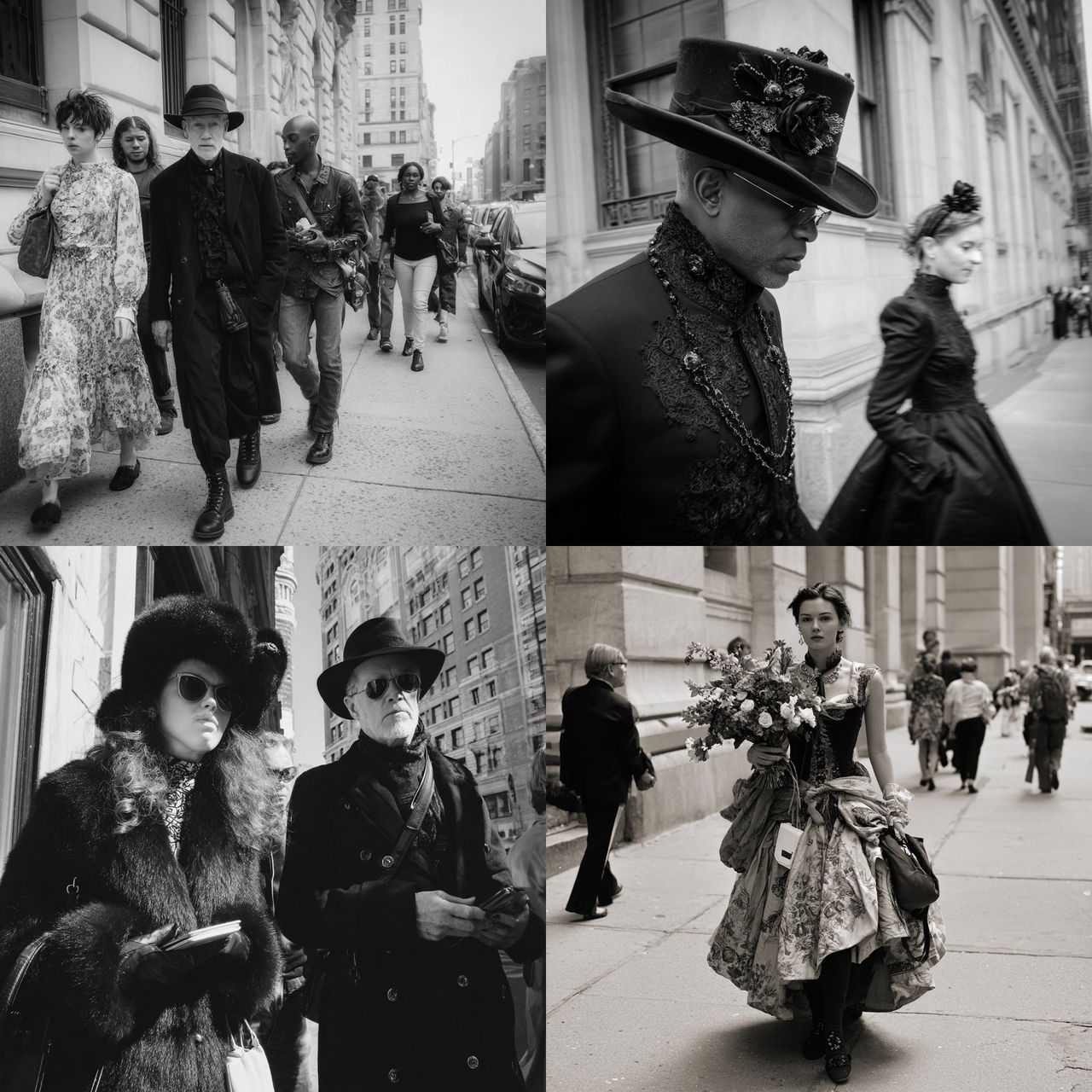 Bill Cunningham style, Midjourney V7, render 1 of 4
