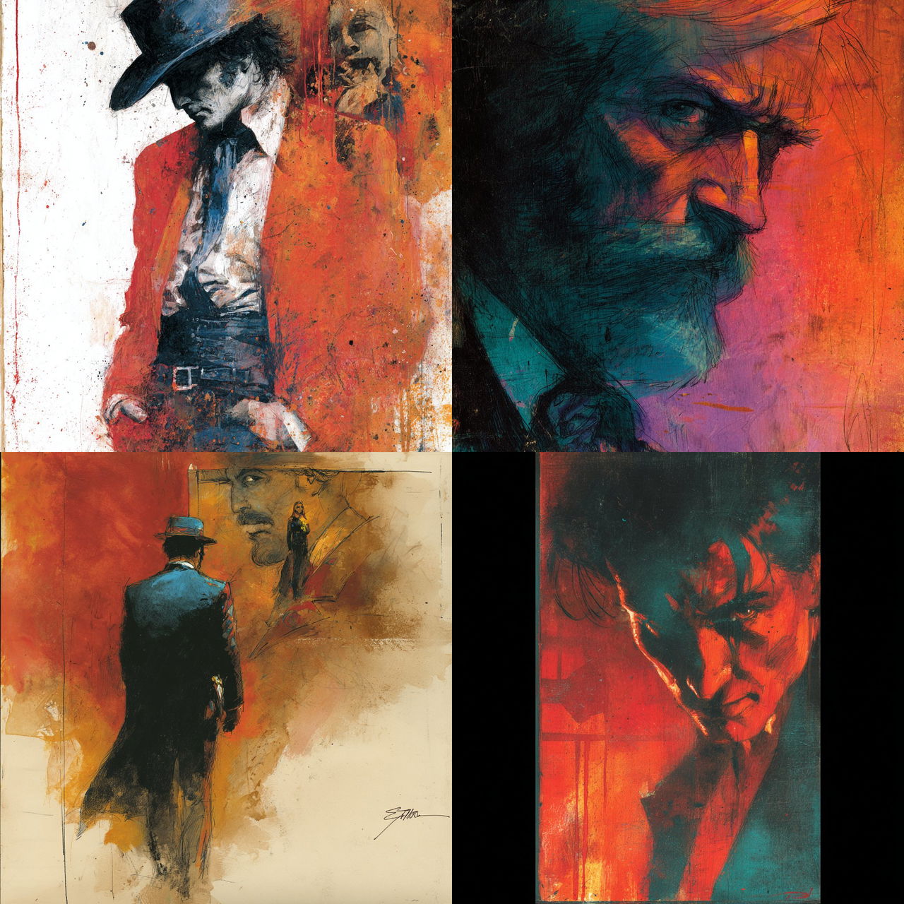 Bill Sienkiewicz style, Midjourney V7, render 1 of 4