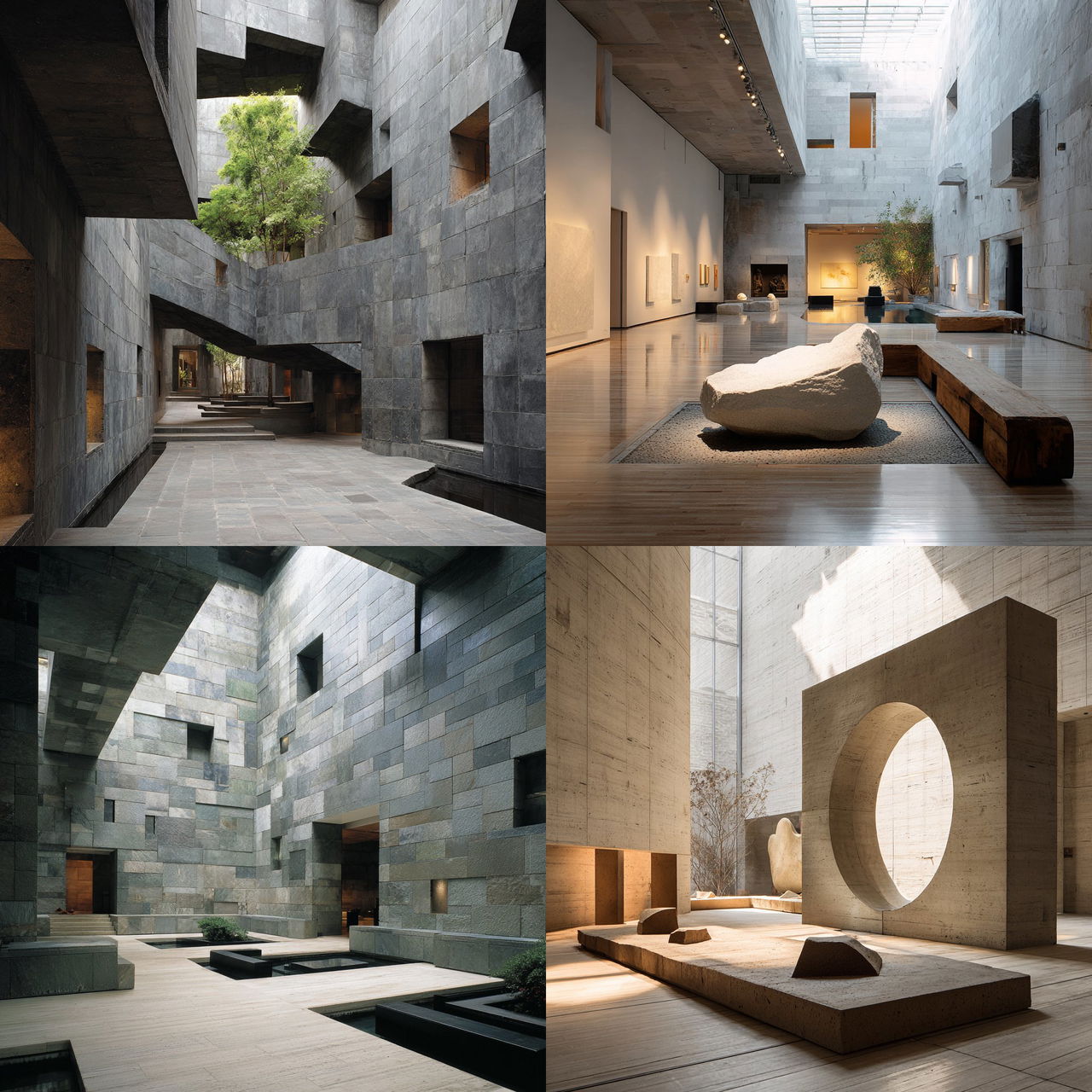 Billie Tsien style, Midjourney V7, render 1 of 4
