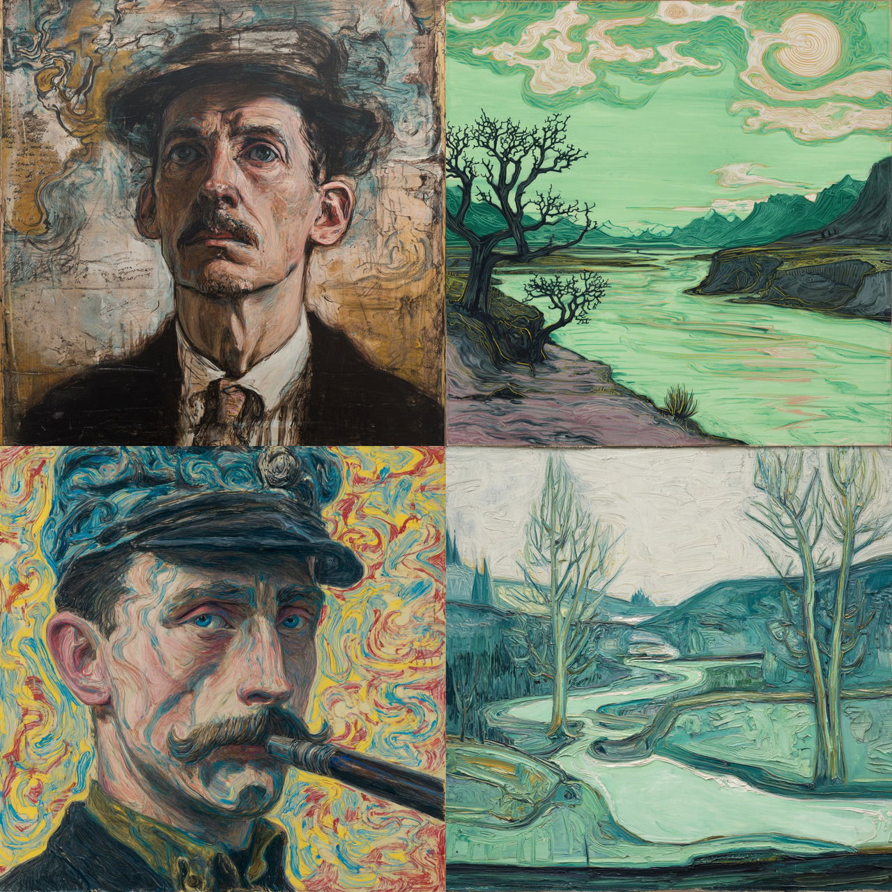 Billy Childish style, Midjourney V7, render 1 of 4
