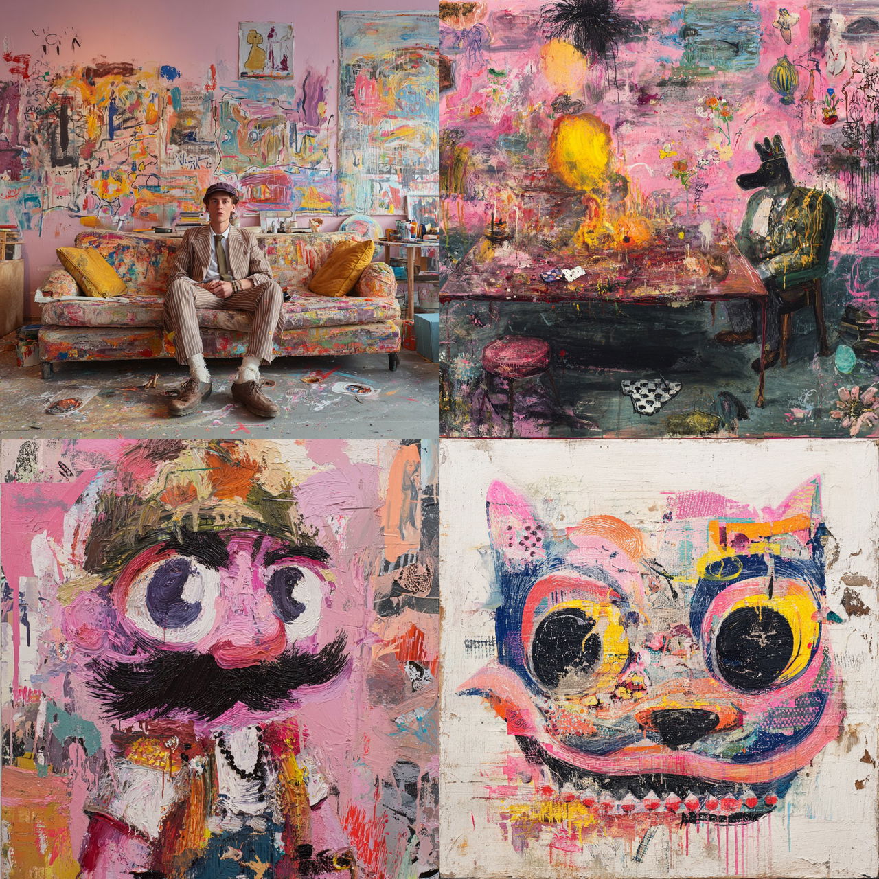Bjarne Melgaard style, Midjourney V7, render 1 of 4