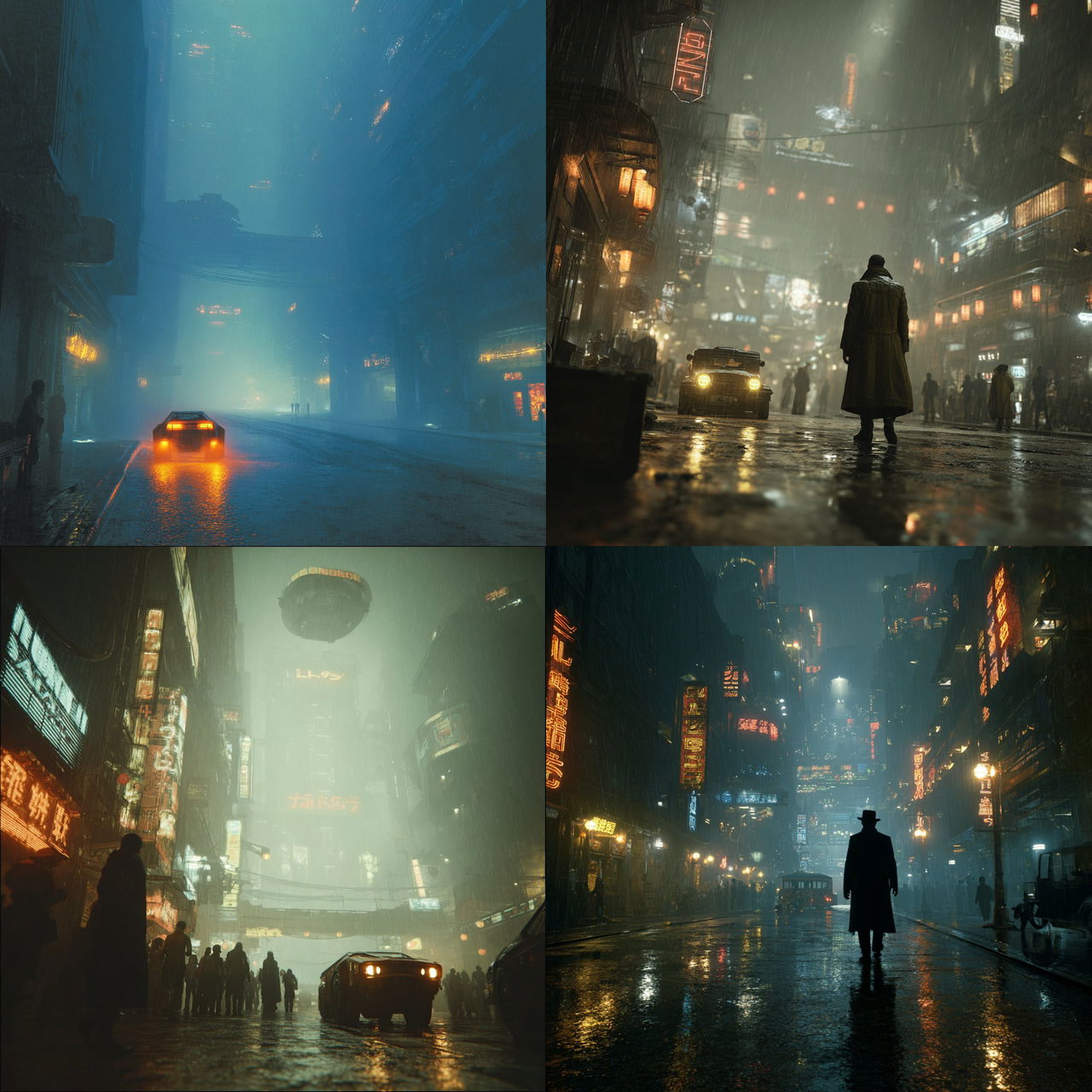 Blade Runner style, Midjourney V7, render 1 of 4