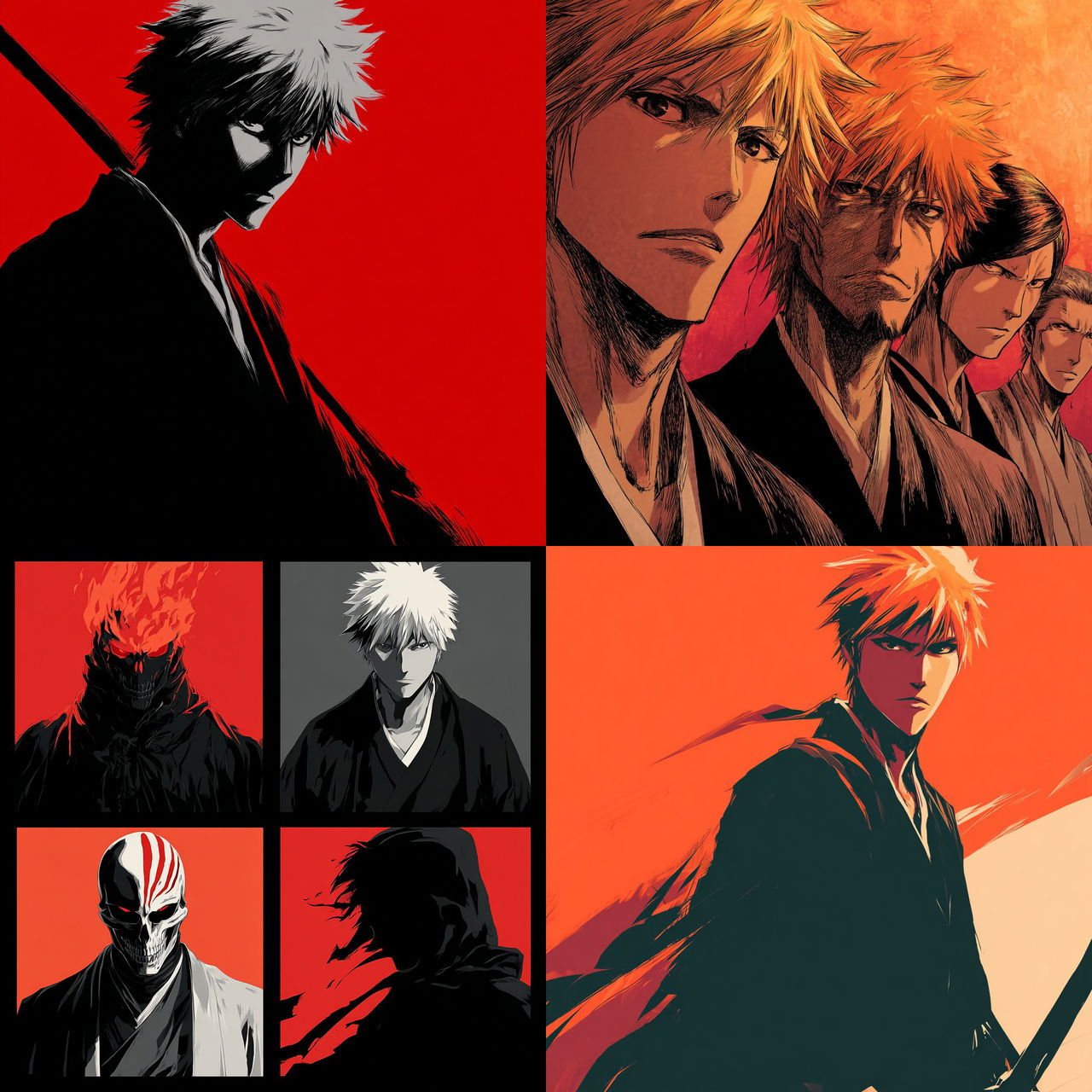 Bleach style, Midjourney V7, render 1 of 4