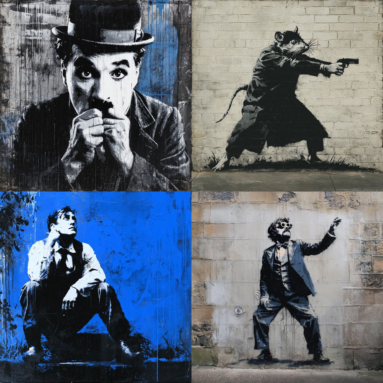 Blek le Rat style, Midjourney V7, render 1 of 4