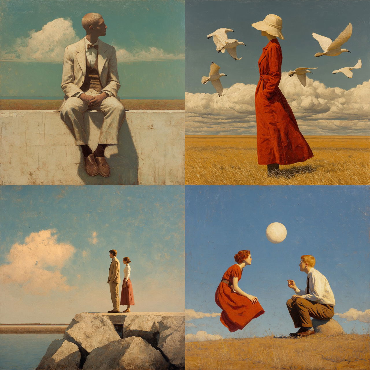Bo Bartlett style, Midjourney V7, render 1 of 4