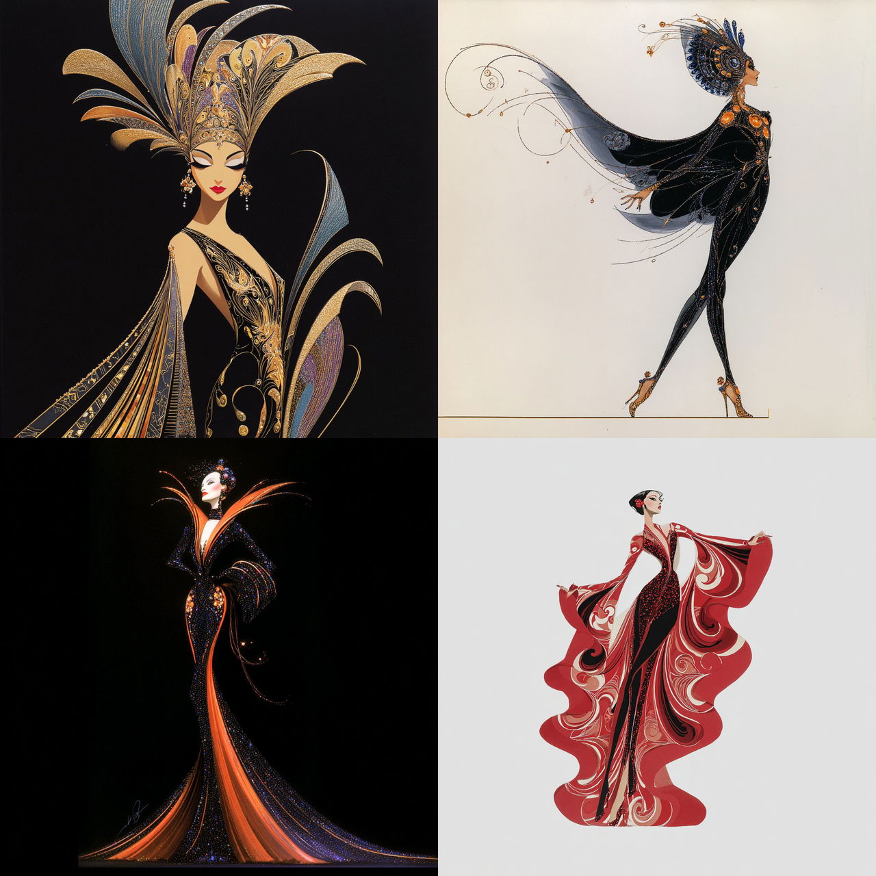 Bob Mackie style, Midjourney V7, render 1 of 4
