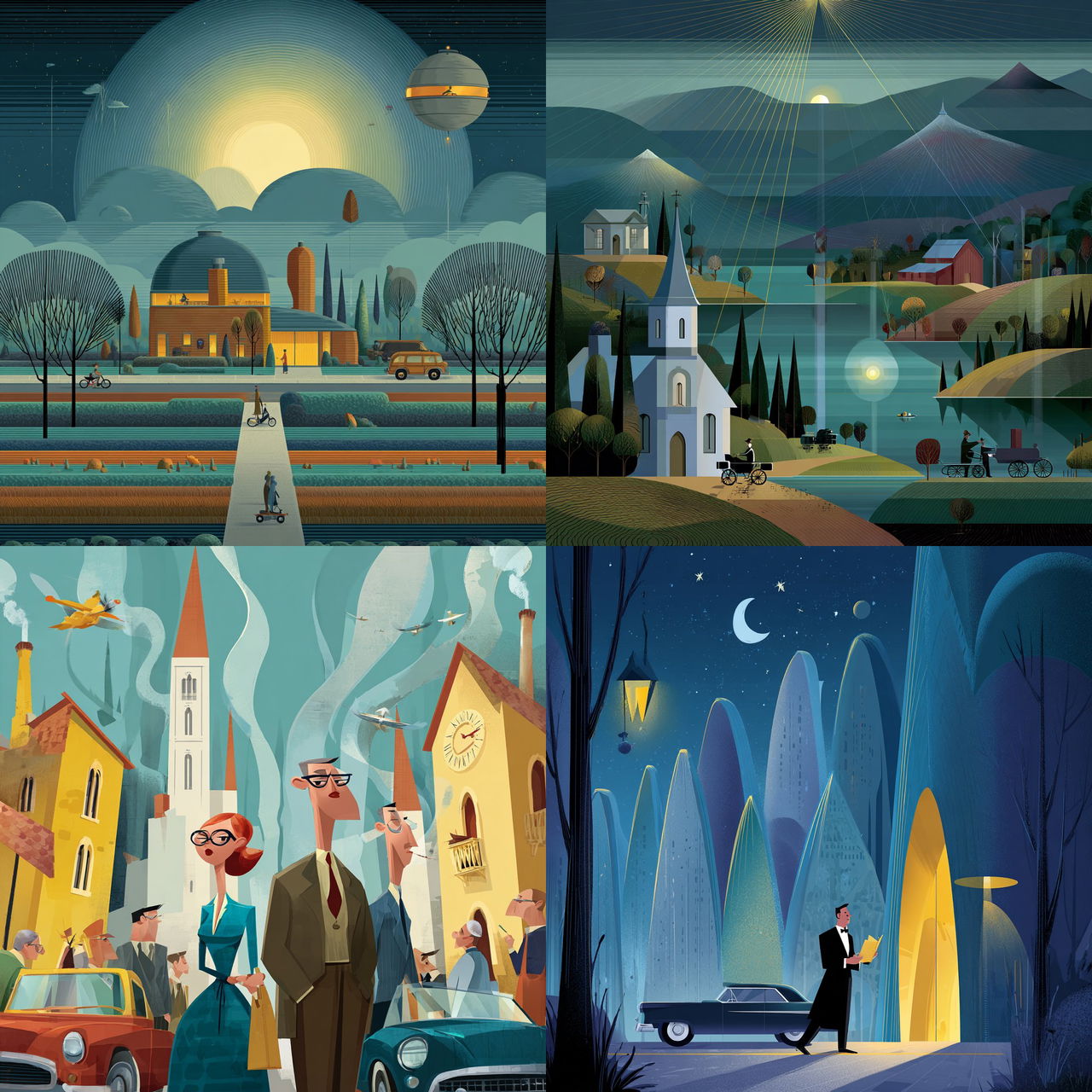 Bob Staake style, Midjourney V7, render 1 of 4