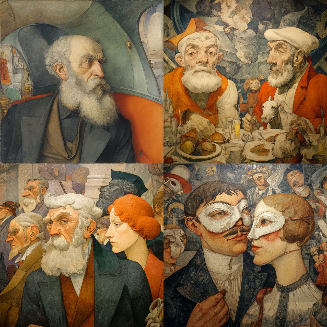 Boris Grigoriev style, Midjourney V7, render 1 of 4